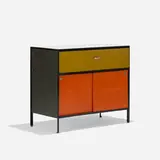 Steelframe cabinet by George Nelson & Associates, 1950, birch, enameled steel, laminate, glass, aluminum, sold Sep 2018