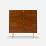 Thin Edge cabinet, model 5240 by George Nelson & Associates, 1952, rosewood, aluminum, porcelain, sold Sep 2018