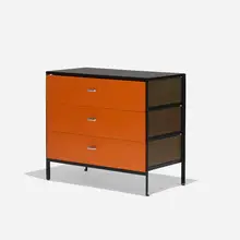Steelframe cabinet by George Nelson & Associates, 1950, birch, enameled steel, laminate, glass, aluminum, sold Sep 2018