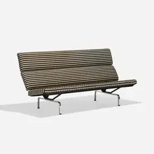Charles and Ray Eames, Sofa compact, 1954, upholstery, chrome-plated steel, enameled steel