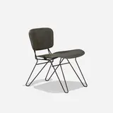 Hobart Wells, Hairpin lounge chair, 1951, molded fiberglass, enameled steel, rubber