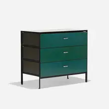 Steelframe cabinet by George Nelson & Associates, 1950, laminate, lacquered masonite, lacquered wood, enameled steel, aluminum, sold Sep 2018