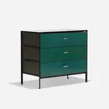 Steelframe cabinet by George Nelson & Associates, 1950, laminate, lacquered masonite, lacquered wood, enameled steel, aluminum, sold Sep 2018