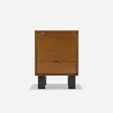 nightstand, model 4617 by George Nelson & Associates, 1946, mahogany, lacquered wood, aluminum, sold Sep 2018