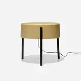 Bill Lam, Light-table, model LL-130, c. 1950, molded fiberglass, lacquered wood, brass