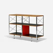 Charles and Ray Eames, ESU 200-C, 1950, birch plywood, laminate, zinc-plated steel, enameled masonite, rubber
