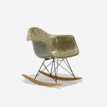 RAR by Charles and Ray Eames, 1950, molded fiberglass with rope edge, birch, zinc-plated steel, sold Sep 2018