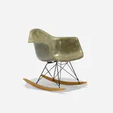 RAR by Charles and Ray Eames, 1950, molded fiberglass with rope edge, birch, zinc-plated steel, sold Sep 2018