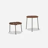stools, set of two by Lila Swift and Donald Monell, c. 1955, wrought iron, leather, sold Sep 2018