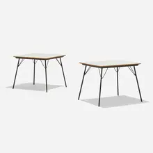 Charles and Ray Eames, IT-1s, pair, laminate over plywood, enameled steel