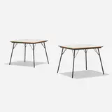 Charles and Ray Eames, IT-1s, pair, laminate over plywood, enameled steel