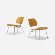 Charles and Ray Eames, LCMs, pair, 1946 / 1948, molded birch plywood, ash plywood, chrome-plated steel, rubber