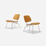 LCMs, pair by Charles and Ray Eames, 1946 / 1948, molded birch plywood, ash plywood, chrome-plated steel, rubber, sold Sep 2018