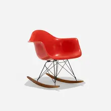 RAR by Charles and Ray Eames, 1950, molded fiberglass with rope edge, birch, zinc-plated steel, sold Sep 2018