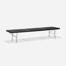 slat bench, model 4692 by George Nelson, 1945, lacquered wood, chrome-plated steel, sold Sep 2018