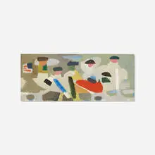 Untitled (Washington Crossing the Delaware) by Paul Rand, 1951, oil on canvas, sold Sep 2018