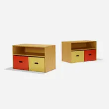 Aino Aalto, cabinets from the Rand House, pair, c. 1945, maple, lacquered wood