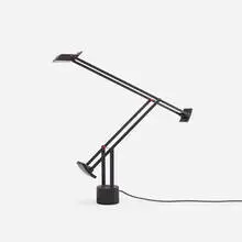 Richard Sapper, Tizio table lamp, 1972, enameled aluminum, molded plastic, enameled steel, chrome plated steel, printed paper