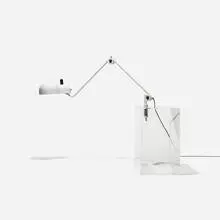 Topo desk lamp by Joe Colombo, 1969, enameled steel, enameled aluminum, steel, sold Sep 2018