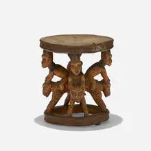 Bamileke, stool, carved wood