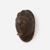 Baule, mask, carved and lacquered wood