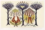 Wendy Bray, Untitled, Wendy Bray (20th century) 'Umbrellas 1951' lithograph in colours