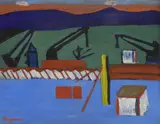 Patrick Hayman, Untitled, oil on board 36 x 45cm .