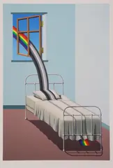 Untitled by Patrick Hughes, Patrick Hughes (b.1939) 'Greybow' screenprint, sold Apr 2021