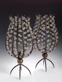 André Dubreuil, A pair of 'Fleur' iron and glass Candlestands,