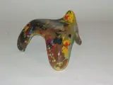 Finn Stone, A Baby-Morph Chair, hand made and painted fibre-glass shell incorporating dominoes,