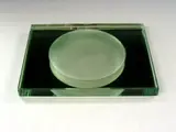 Jean Luce, An Art Deco mirror and frosted glass tray,, An Art Deco mirror and frosted glass tray,