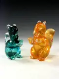 Archimede Seguso, An orange glass squirrel for Murano,
