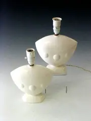 Shorter and Son, Untitled, glazed white with embossed circular motifs