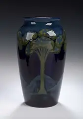 A 'Moonlit Blue' pattern vase, by Moorcroft, sold May 2004