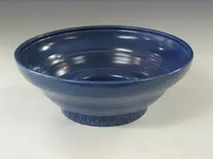 Susie Cooper, A studio bowl,, blue glazed with horizontal ribbing,