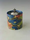 Clarice Cliff, A 'Blue Chintz' pattern preserve jar,