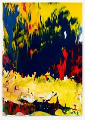 Gerhard Richter, 3.4.08, 2008, Lack auf einer bedruckten Buchseite, auf Unterlagekarton montiert