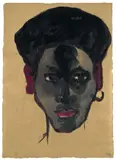Kopf eines Südseeinsulaners by Emil Nolde, 1913, Aquarell und Tuschpinsel auf Japanbütten, sold Nov 2011