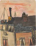 Max Beckmann, Häuser vor Segelbooten