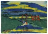 Landschaft in Schleswig-Holstein by Emil Nolde, Um 1920, Aquarell und Tuschpinsel auf dünnem Japan, sold Nov 2010