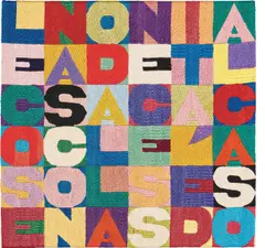 Alighiero Boetti, Le Cose, 1989, Stickerei auf Nessel