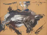 Lovis Corinth, Der Hase, 1921, Öl auf Pappe