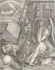Albrecht Dürer, Melencolia I, 1514, Kupferstich auf Bütten