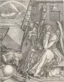 Albrecht Dürer, Melencolia I, 1514, Kupferstich auf Bütten