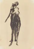Joseph Beuys, Zwei Frauen, 1958, Gouache über Bleistift auf Papier