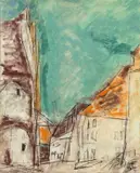 Lyonel Feininger, Town Hall of Cammin (Rathaus von Cammin), 1947, Öl auf Leinwand