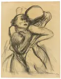Käthe Kollwitz, Der Tod greift nach den Kindern, Um 1921, Kreide auf gelblichem Papier