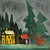 Lyonel Feininger, Die kleine Försterei, 1920, Öl auf Leinwand