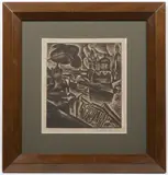 Bohumil Kubišta, Old Prague Motif, 1912, etching, paper