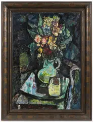 Richard Wiesner, Still Life with a Bouquet, 1930s, oil on canvas